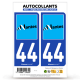 2 Autocollants plaque immatriculation 44 Nantes - Ville