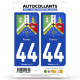 2 Autocollants plaque immatriculation 44 Pornic - Blason