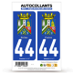 2 Autocollants plaque immatriculation 44 Pornic - Blason
