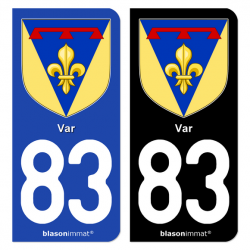 Autocollant plaque immatriculation 83 Var - Armoiries
