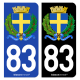 Autocollant plaque immatriculation 83 Toulon - Armoiries