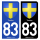 2 Autocollants plaque immatriculation 83 Toulon - Armoiries