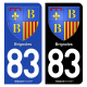 Autocollant plaque d'immatriculation 83 Brignoles - Armoiries