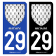 Autocollant plaque d'immatriculation 29 Bretagne - Armoiries