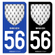 Autocollant plaque d'immatriculation 56 Breizh - Armoiries
