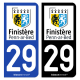 Autocollant plaque d'immatriculation 29 Finistère - Département