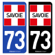 Autocollant plaque d'immatriculation 73 Savoie - Département