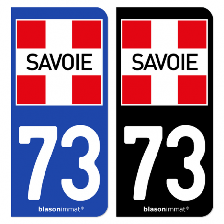Autocollant plaque d'immatriculation 73 Savoie - Département