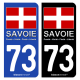 Autocollant plaque d'immatriculation 73 Savoie - Drapeau