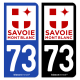 Autocollant plaque d'immatriculation 73 Savoie - Tourisme