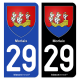 Autocollant plaque d'immatriculation 29 Morlaix - Armoiries