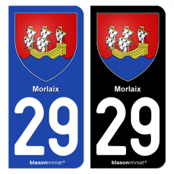 Autocollant plaque d'immatriculation 29 Morlaix - Armoiries