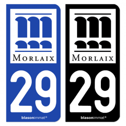 Autocollant plaque d'immatriculation 29 Morlaix - Ville