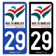 Autocollant plaque d'immatriculation 29 Morlaix - Baie