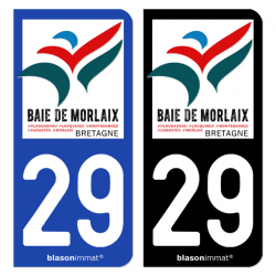 Autocollant plaque d'immatriculation 29 Morlaix - Baie