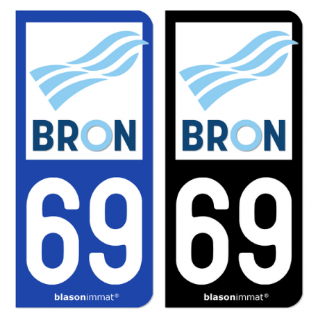 Autocollant plaque d'immatriculation 69 Bron - Ville