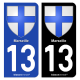 Autocollant plaque d'immatriculation 13 Marseille - Blason