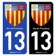 Autocollant plaque d'immatriculation 13 Aix-en-Provence - Armoiries
