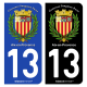 Autocollant plaque d'immatriculation 13 Aix-en-Provence - Armoiries