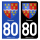 Autocollant plaque d'immatriculation 80 Somme - Armoiries