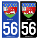 Autocollant plaque d'immatriculation 56 Lorient - Armoiries