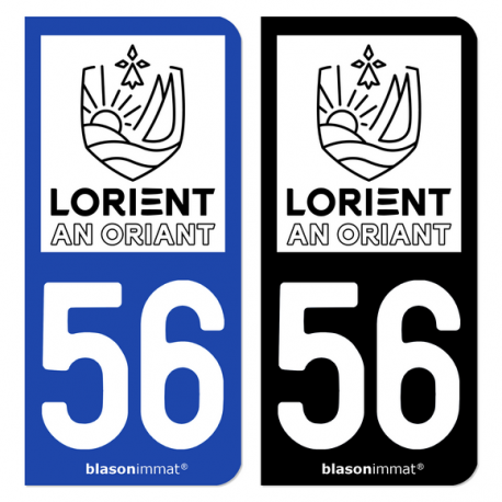 Autocollant plaque d'immatriculation 56 Lorient - Ville