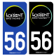 Autocollant plaque d'immatriculation 56 Lorient - Bretagne Sud