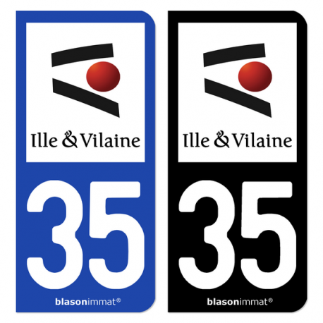 Autocollant plaque d'immatriculation 35 Ille-et-Vilaine - Département