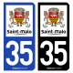 Autocollant plaque d'immatriculation 35 Saint-Malo - Ville