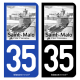 Autocollant plaque d'immatriculation 35 Saint-Malo - Corsaire
