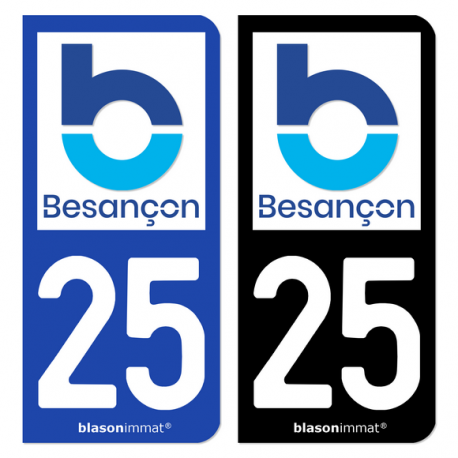 Autocollant plaque d'immatriculation 25 Besançon - Métropole