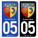 Autocollant plaque d'immatriculation 05 Hautes-Alpes - Armoiries