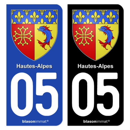 Autocollant plaque d'immatriculation 05 Hautes-Alpes - Armoiries