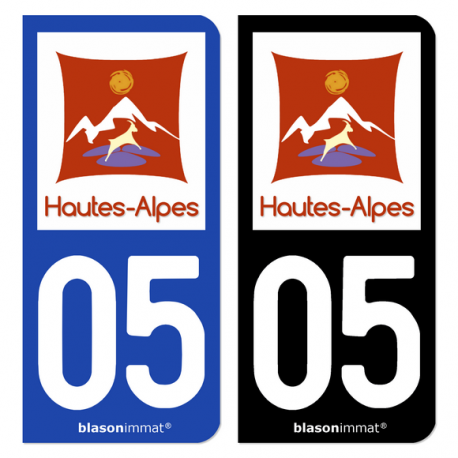 Autocollant plaque d'immatriculation 05 Hautes-Alpes - Département