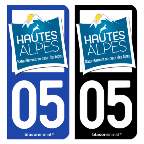 Autocollant plaque d'immatriculation 05 Hautes-Alpes - Tourisme