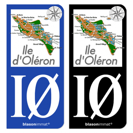 Autocollant plaque d'immatriculation IØ Île d'Oléron - Aperçu Général