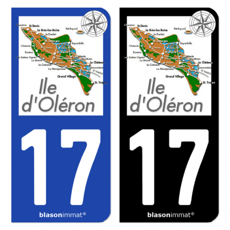 Autocollant plaque d'immatriculation 17 Île d'Oléron - Aperçu Général