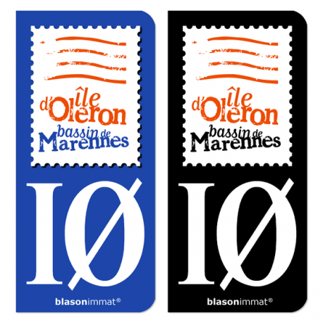 Autocollant plaque d'immatriculation IØ Île d'Oléron - Bassin de Marennes