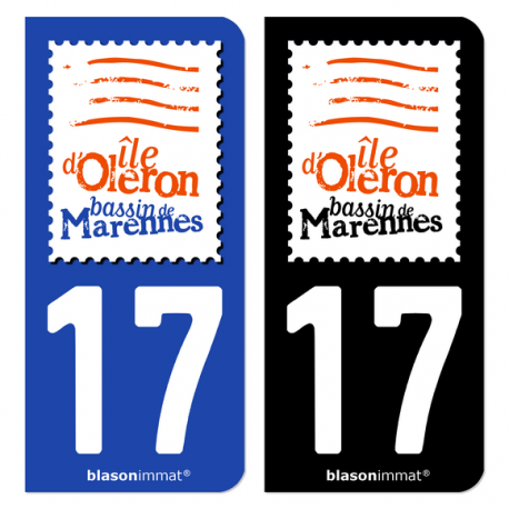Autocollant plaque d'immatriculation 17 Île d'Oléron - Bassin de Marennes
