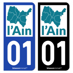 Autocollant plaque d'immatriculation 01 Ain - Régions Naturelles