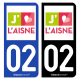 Autocollant plaque d'immatriculation 02 Aisne - Tourisme