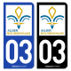 Autocollant plaque d'immatriculation 03 Allier - Département