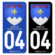 Autocollant plaque d'immatriculation 04 Alpes-de-Haute-Provence - Armoiries