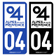 Autocollant plaque d'immatriculation 04 Alpes-de-Haute-Provence - Département