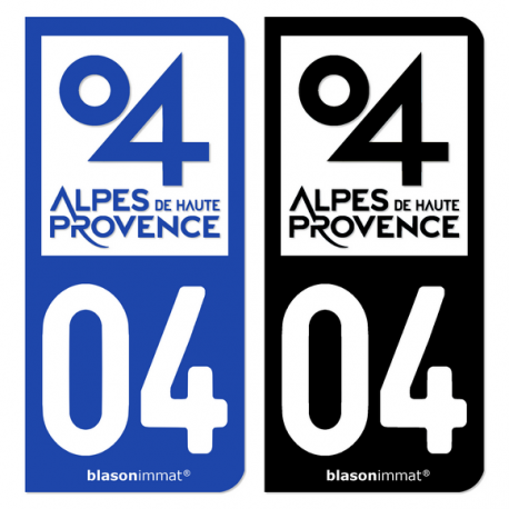 Autocollant plaque d'immatriculation 04 Alpes-de-Haute-Provence - Département