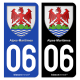 Autocollant plaque d'immatriculation 06 Alpes-Maritimes - Armoiries