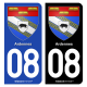 Autocollant plaque d'immatriculation 08 Ardennes - Armoiries