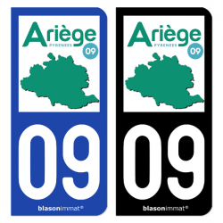 Autocollant plaque d'immatriculation 09 Ariège - Département