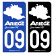 Autocollant plaque d'immatriculation 09 Ariège - Pyrénées Libres