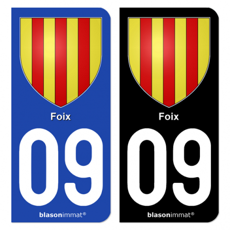 Autocollant plaque d'immatriculation 09 Foix - Armoiries